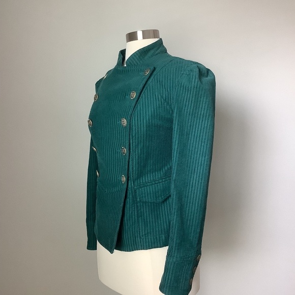 CAbi Military Double Breasted Jacket Legion Green Teal Style #3913 XS - Picture 10 of 15